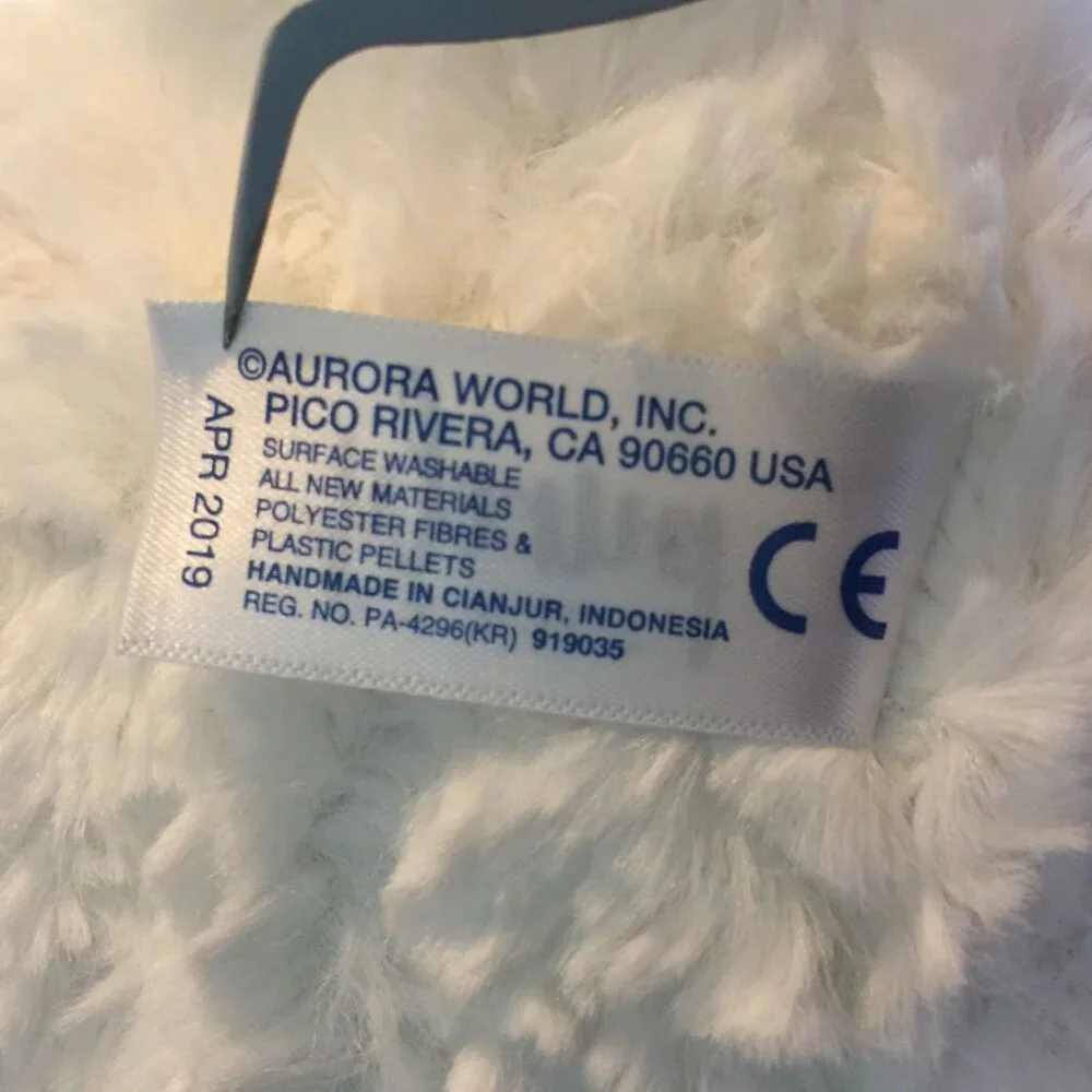 Aurora Purely Luxe White Bunny Rabbit Plush 18